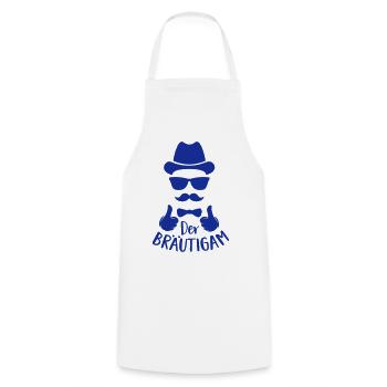 bräutigam junggeselle hochzeit - Kochschürze - Weiß - Vorne - AI Model Male 185 dark (185cm)