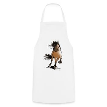 Stürmischer Isländer - Kochschürze - Weiß - Vorne - AI Model Male 185 dark (185cm)