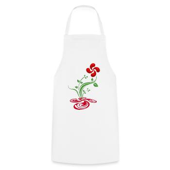 Flower of the Basque Country - Cooking Apron - white - Front - AI Model Male 185 dark (185cm)