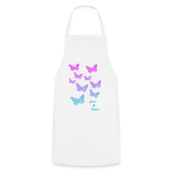 Love Peace - Kochschürze - Weiß - Vorne - AI Model Male 185 dark (185cm)