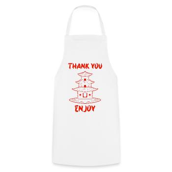 Asian Chinese Food Dim Sum I Gift - Cooking Apron - white - Front - AI Model Male 185 dark (185cm)