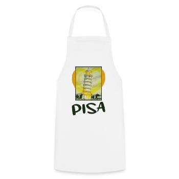 Pisa Italy City Skyline Heart Love Home - Cooking Apron - white - Front - AI Model Male 185 dark (185cm)