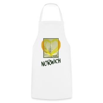 Norwich England City Skyline Heart Love Home - Tablier de cuisine - blanc - Devant - AI Model Male 185 dark (185cm)