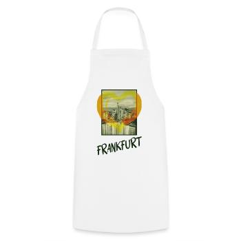 Frankfurt Germany City Skyline Heart Love - Cooking Apron - white - Front - AI Model Male 185 dark (185cm)
