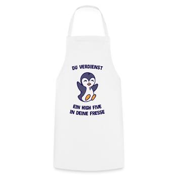 Vogel Tier Humorvoll Pinguin Statement Arktis - Kochschürze - Weiß - Vorne - AI Model Male 185 dark (185cm)
