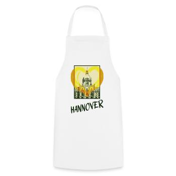 Hanovre Allemagne Ville Skyline Coeur Amour - Tablier de cuisine - blanc - Devant - AI Model Male 185 dark (185cm)