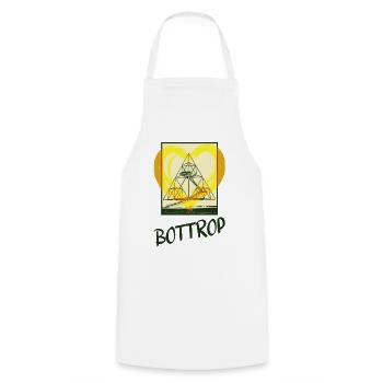 Bottrop Germany City Skyline Tetrahedron Heart - Cooking Apron - white - Front - AI Model Male 185 dark (185cm)