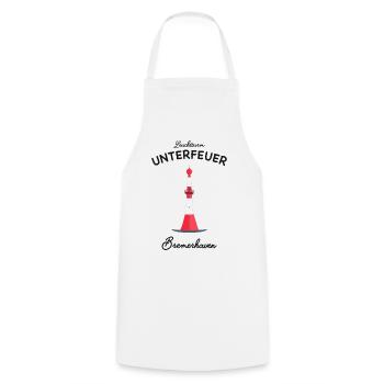 Bremerhaven, Leuchtturm Unterfeuer, Nordsee - Kochschürze - Weiß - Vorne - AI Model Male 185 dark (185cm)