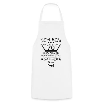 70. Geburtstag Wäsche Design - Kochschürze - Weiß - Vorne - AI Model Male 185 dark (185cm)