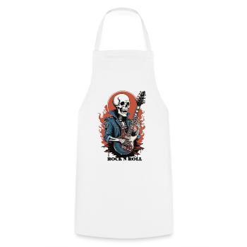Rock 'n' Roll Skeleton - Cooking Apron - white - Front - AI Model Male 185 dark (185cm)