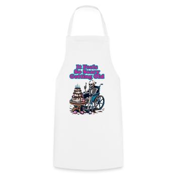 It Feels So Scary Getting Old With Birthday Cake - Cooking Apron - white - Front - AI Model Male 185 dark (185cm)