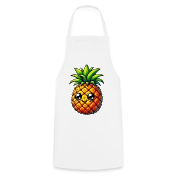 Ananas - Tablier de cuisine - blanc - Devant - AI Model Male 185 dark (185cm)