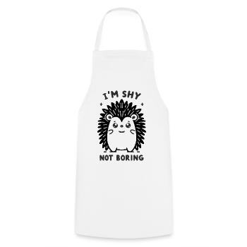 Hérisson noir timide - Tablier de cuisine - blanc - Devant - AI Model Male 185 dark (185cm)