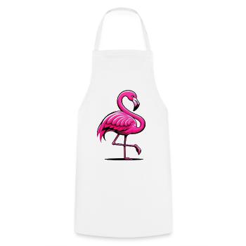 Flamingo - Kochschürze - Weiß - Vorne - AI Model Male 185 dark (185cm)