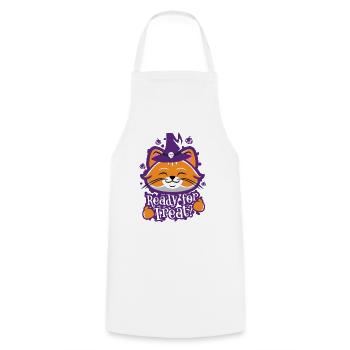 Mignon Drôle Halloween Kitty - Tablier de cuisine - blanc - Devant - AI Model Male 185 dark (185cm)