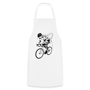 Cyclist - Cooking Apron - white - Front - AI Model Male 185 dark (185cm)