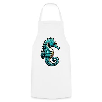 Hippocampe - Tablier de cuisine - blanc - Devant - AI Model Male 185 dark (185cm)