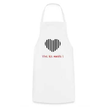 WEDDING. BRIDE-TO-BE. Bachelorette party. TEAM. TEAM MARIEE - Cooking Apron - white - Front - AI Model Male 185 dark (185cm)