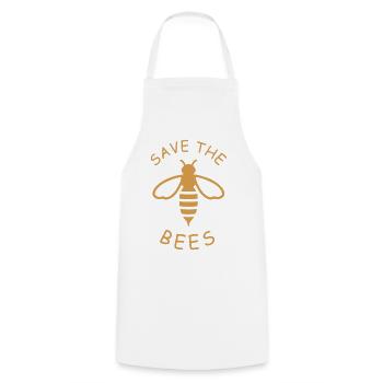 Rettet die Bienen Ökodesign - Kochschürze - Weiß - Vorne - AI Model Male 185 dark (185cm)