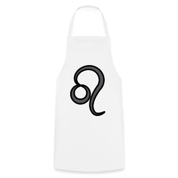 Signe du zodiaque Lion symbole noir et gris - Tablier de cuisine - blanc - Devant - AI Model Male 185 dark (185cm)