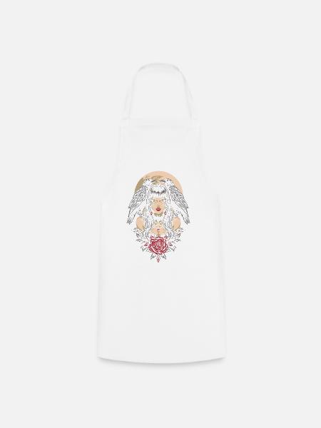 Gothic Mädchen mit Krähen Geschenk - Kochschürze - Weiß
