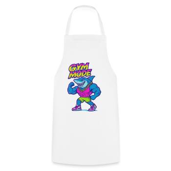 Gym Fashion Shark Muscle Hero - Cooking Apron - white - Front - AI Model Male 185 dark (185cm)