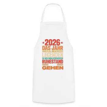2026 Legend Retirement – Pensioner Pensioner Geschen - Cooking Apron - white - Front - AI Model Male 185 dark (185cm)
