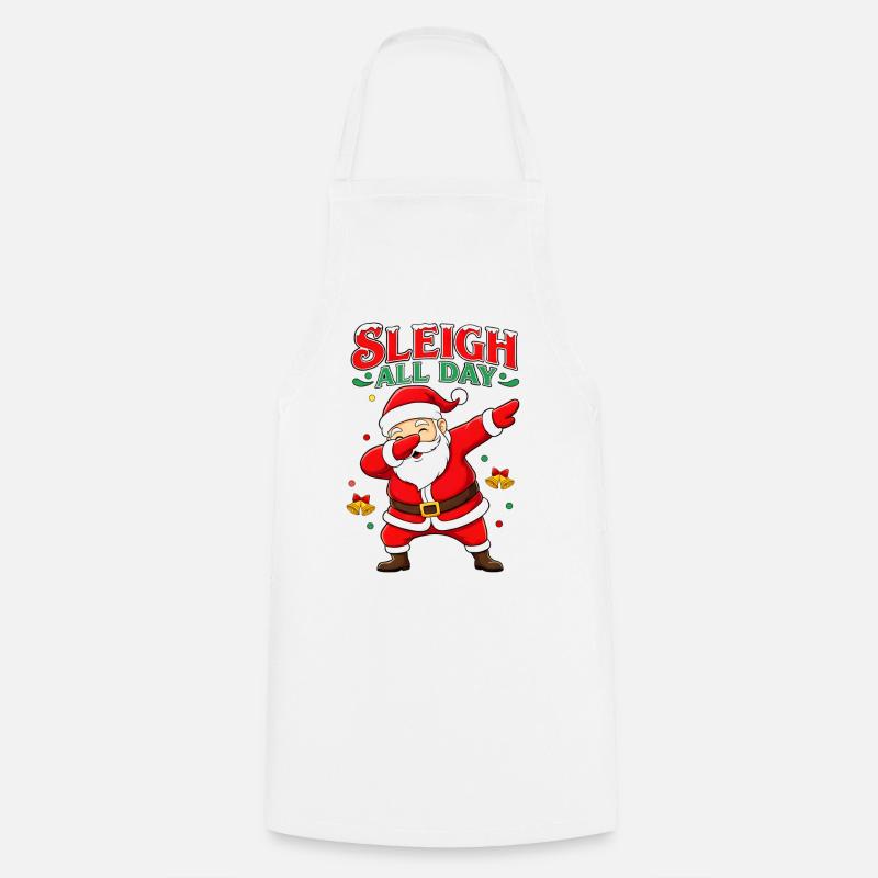 Sled Power Santa Dab - Cooking Apron - white