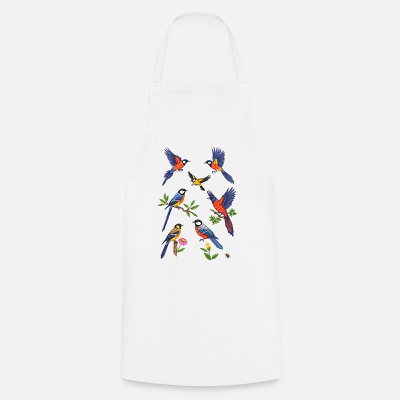 Kingfisher Birds - Cooking Apron - white