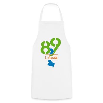 Logo 89 L'Yonne - Kochschürze - Weiß - Vorne - AI Model Male 185 dark (185cm)
