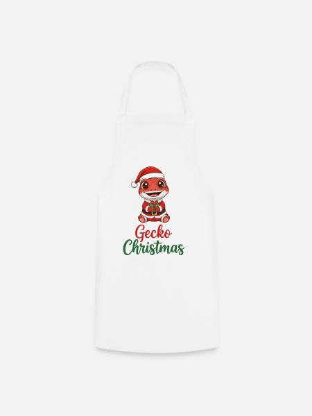 Gecko-Weihnachts-Weihnachtsgeschenk - Kochschürze - Weiß