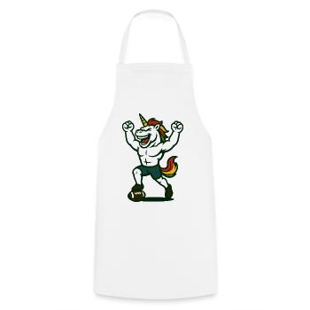 Unicorn Football Victory Mascot Power Design - Cooking Apron - white - Front - AI Model Male 185 dark (185cm)