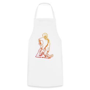 Floorball Stil für jeden Anlass - Kochschürze - Weiß - Vorne - AI Model Male 185 dark (185cm)