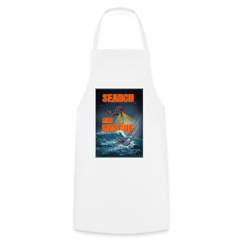 Search and Rescue - Cooking Apron - white - Front - AI Model Male 185 dark (185cm)