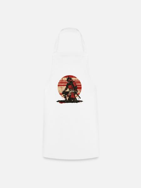Roter Samurai Schlachtenlook,Ronin - Kochschürze - Weiß