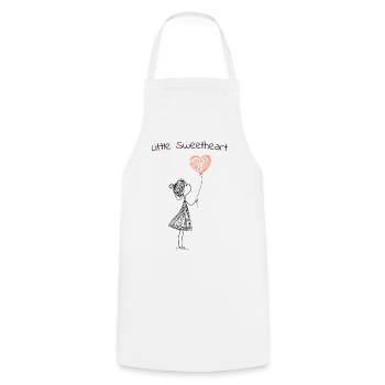 Little Sweetheart – Sweet Heart Balloon Motif - Cooking Apron - white - Front - AI Model Male 185 dark (185cm)