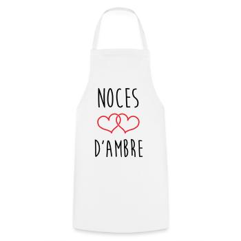 Amber Wedding 34 years of marriage - Cooking Apron - white - Front - AI Model Male 185 dark (185cm)