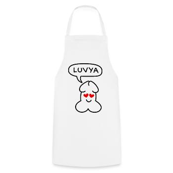 lustiges Junior-Luvya-Emoticon - Kochschürze - Weiß - Vorne - AI Model Male 185 dark (185cm)