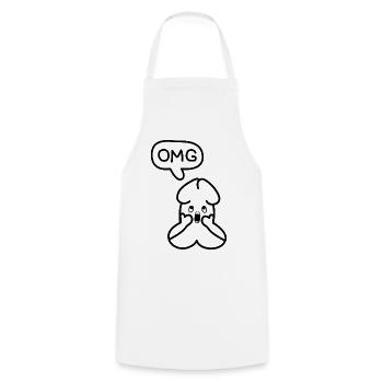 lustiges Junior OMG Emoticon - Kochschürze - Weiß - Vorne - AI Model Male 185 dark (185cm)