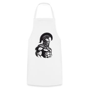 Spartan Gym Muscles - Cooking Apron - white - Front - AI Model Male 185 dark (185cm)