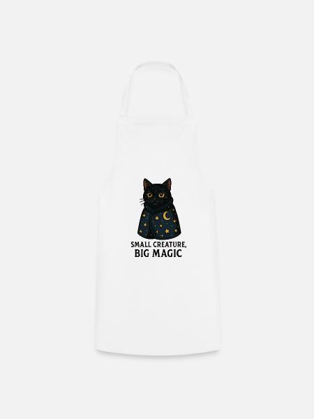 Mondnacht Katze Sternencape - Kochschürze - Weiß