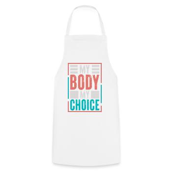 Pro-Choice My Body My Choice - Cooking Apron - white - Front - AI Model Male 185 dark (185cm)