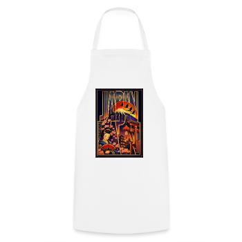 Japan Art Illustration – Mount Fuji, Torii, Sakura - Cooking Apron - white - Front - AI Model Male 185 dark (185cm)