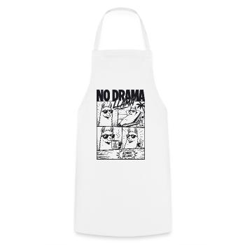 No Drama Llama Cool Alpaka Comic - Kochschürze - Weiß - Vorne - AI Model Male 185 dark (185cm)