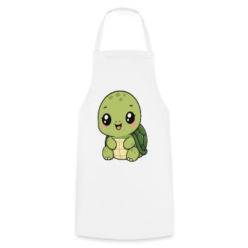 Kawaii Turtle - Cooking Apron - white - Front - AI Model Male 185 dark (185cm)