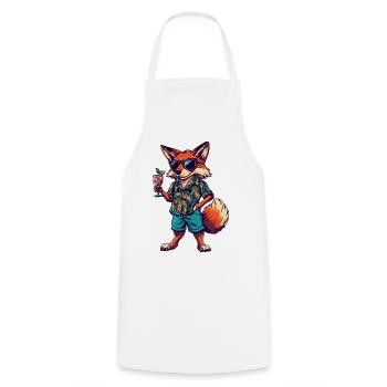 Fuchs Comic Sommer - Kochschürze - Weiß - Vorne - AI Model Male 185 dark (185cm)