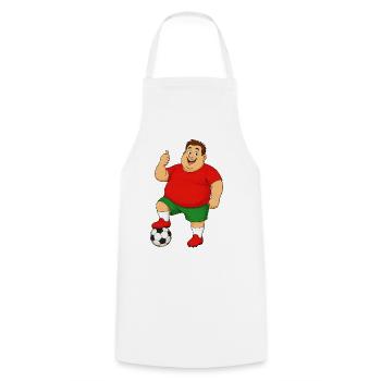 Footballer laughs - Cooking Apron - white - Front - AI Model Male 185 dark (185cm)