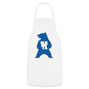 H-Bär Silhouette Blau - Kochschürze - Weiß - Vorne - AI Model Male 185 dark (185cm)