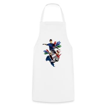 Francie - France - Drapeaux - Tablier de cuisine - blanc - Devant - AI Model Male 185 dark (185cm)