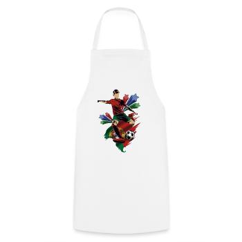 Portugal - Portugal - Drapeaux - Tablier de cuisine - blanc - Devant - AI Model Male 185 dark (185cm)
